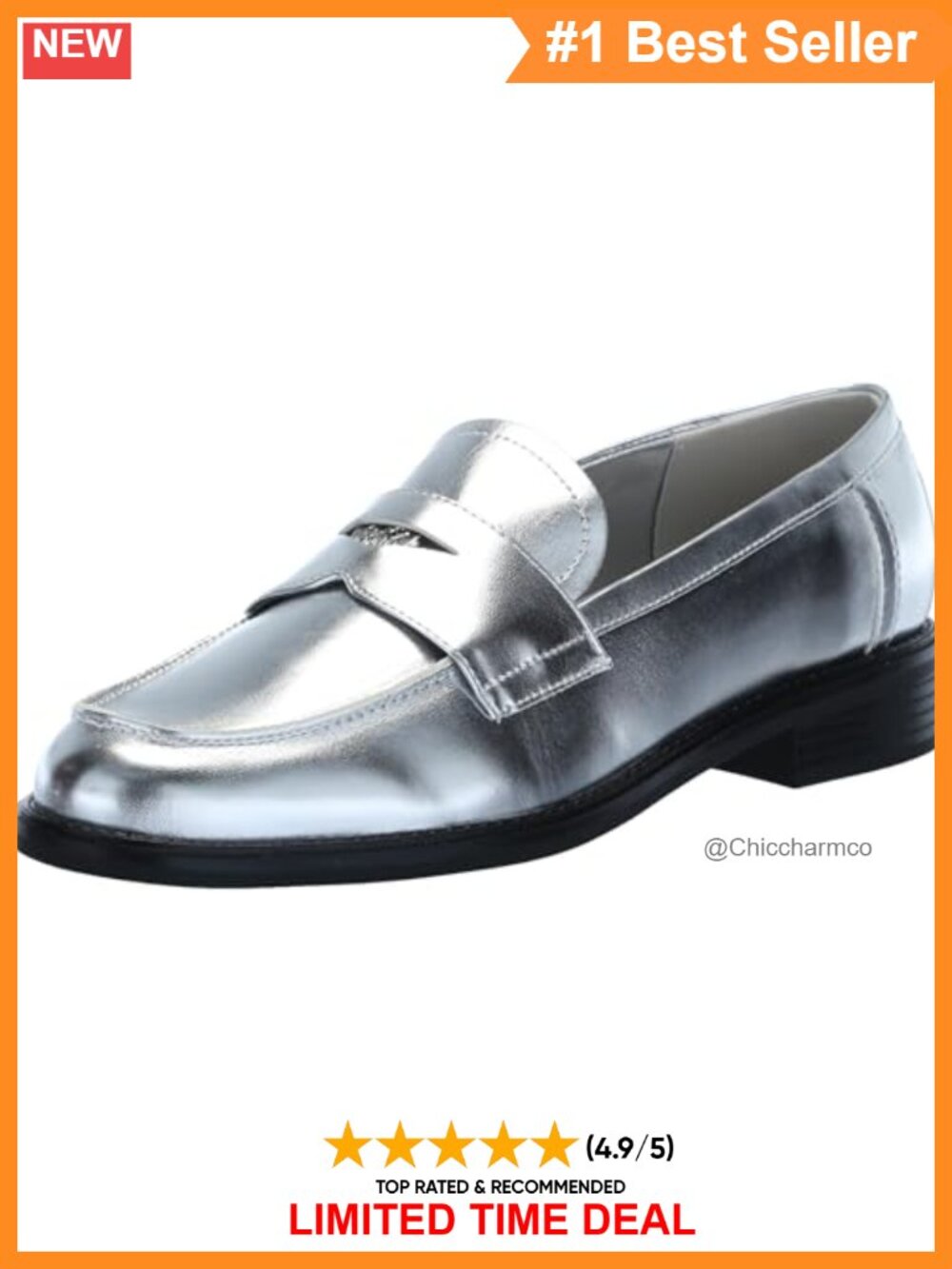 Faux Leather Slip-On Flats with Cushioned Footbed and Block Heel
